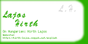 lajos hirth business card